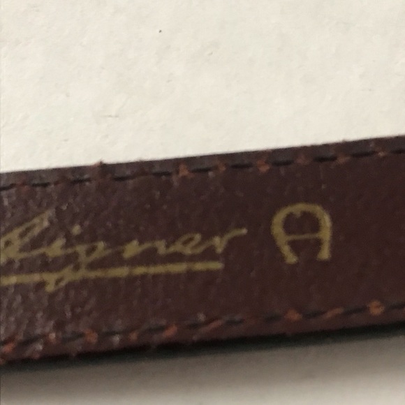 ETIENNE AIGNER Belt Logo Gold Hardware Brown Sz 28 - Picture 6 of 14